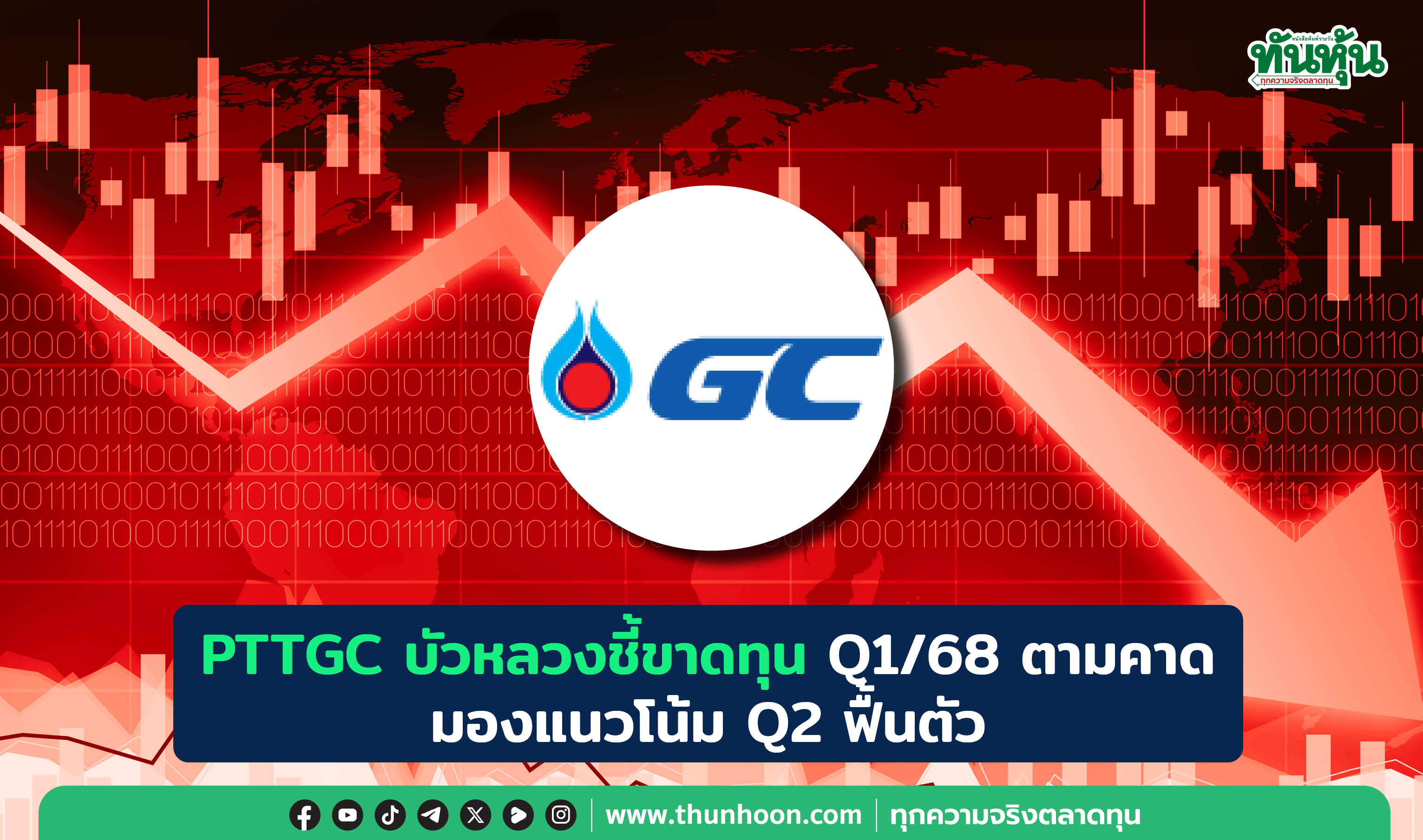 PTTGC บัวหลวงชี้ขาดทุน Q1/68 ตามคาด มองแนวโน้ม Q2 ดีขึ้น 